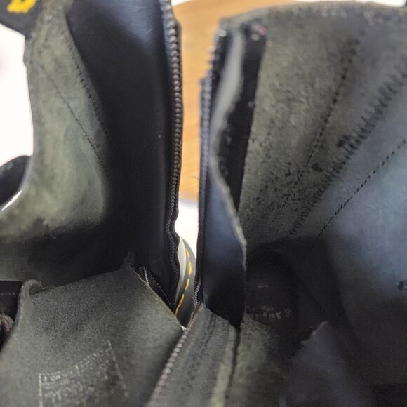 Dr. Martens Caspian Alt Black Leather Mens 7 Womens 8 Combat Tall Zip Up Boots - Picture 13 of 14